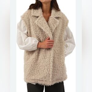 Amazhiyu XL Sleeveless Teddy Vest Cozy Casual Layering, Sz XXL